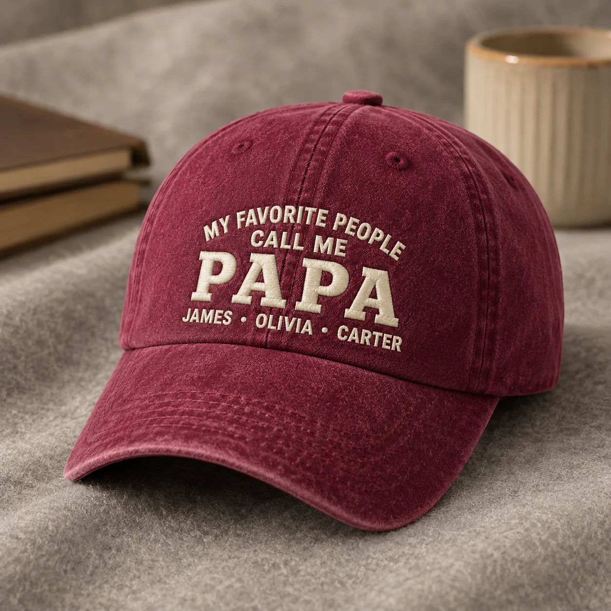 My Favorite People Call Me Papa Washed Cap - washed cap - in use