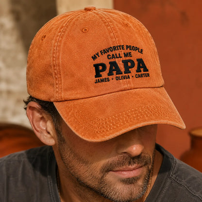 My Favorite People Call Me Papa Washed Cap - washed cap - packaging