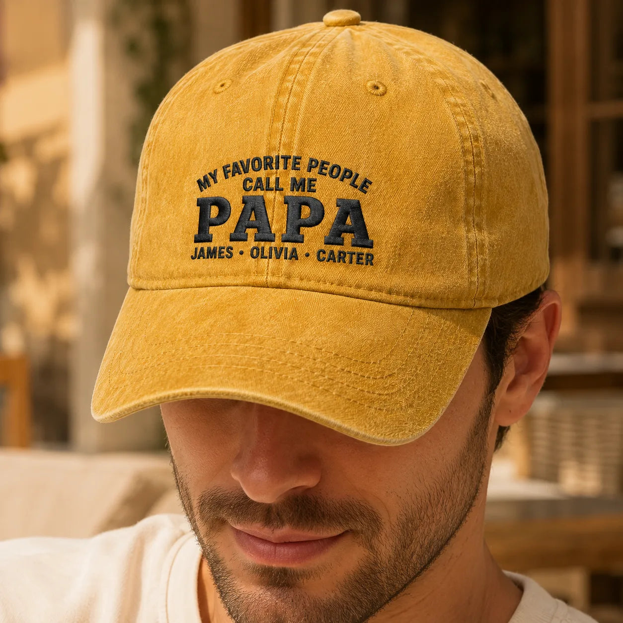 My Favorite People Call Me Papa Washed Cap - washed cap - styled