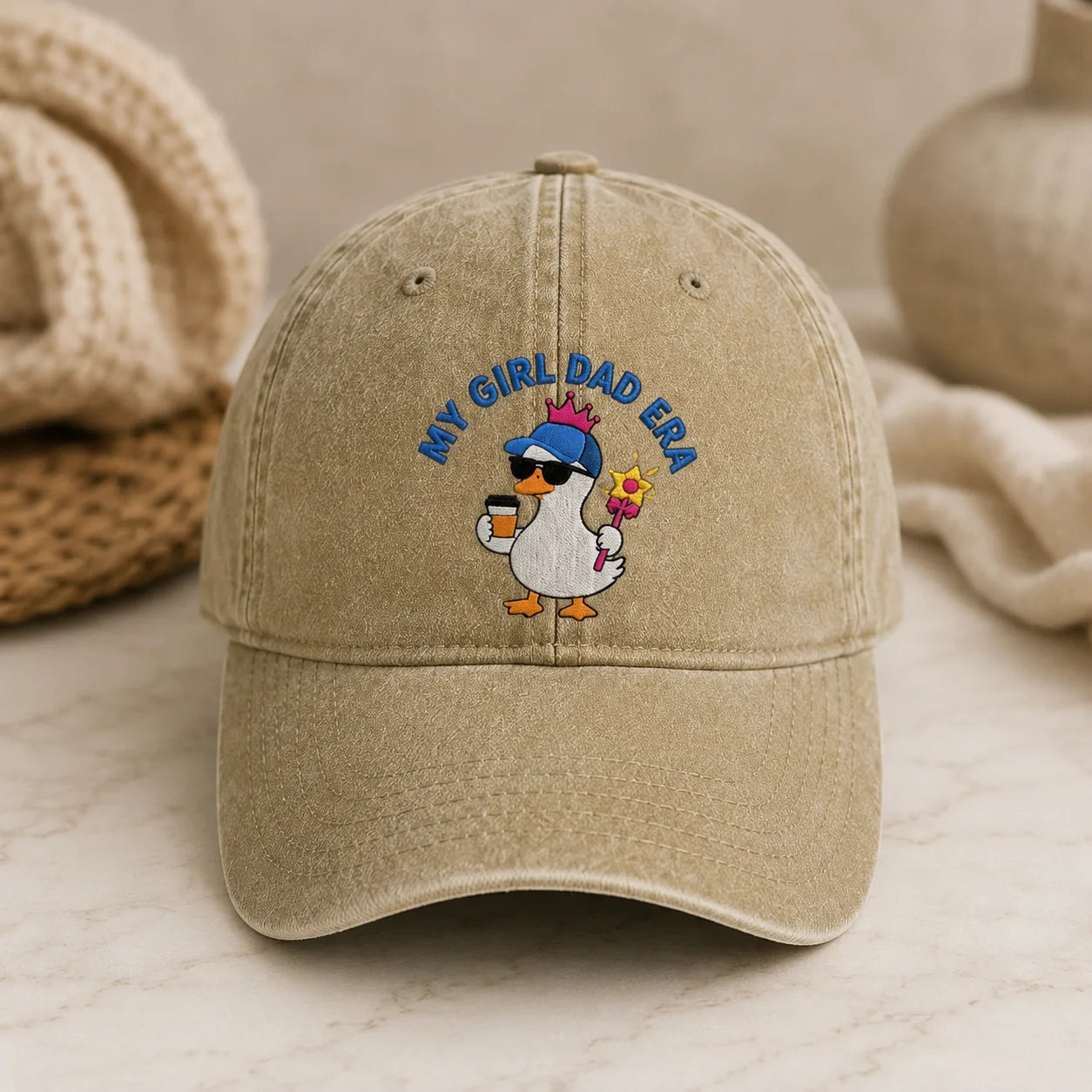 My Girl Dad Era Washed Cap - washed cap - detail