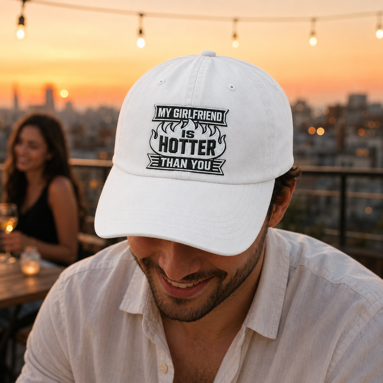 My Girlfriend Is Hotter Washed Cap - Washed Cap - alternate angle