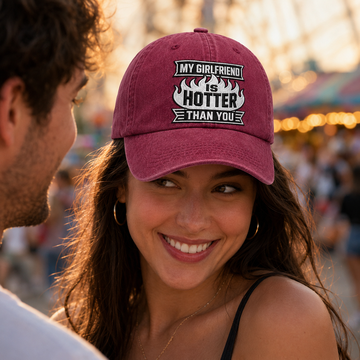 My Girlfriend Is Hotter Washed Cap - Washed Cap - detail