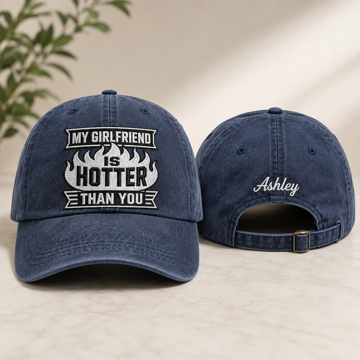 My Girlfriend Is Hotter Washed Cap - Washed Cap - front view