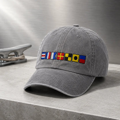 Nautical Signal Flag Washed Cap - washed cap - alternate angle