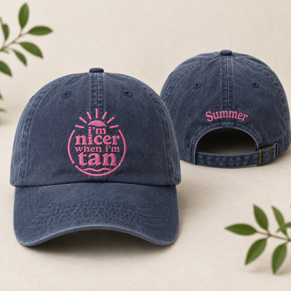 Nicer When Tan Washed Cap - Washed Cap - front view