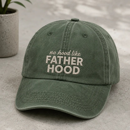 No Hood Like Father Hood Washed Cap - washed cap - side view