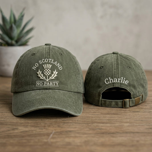 No Scotland No Party Washed Cap - Washed Cap - front view