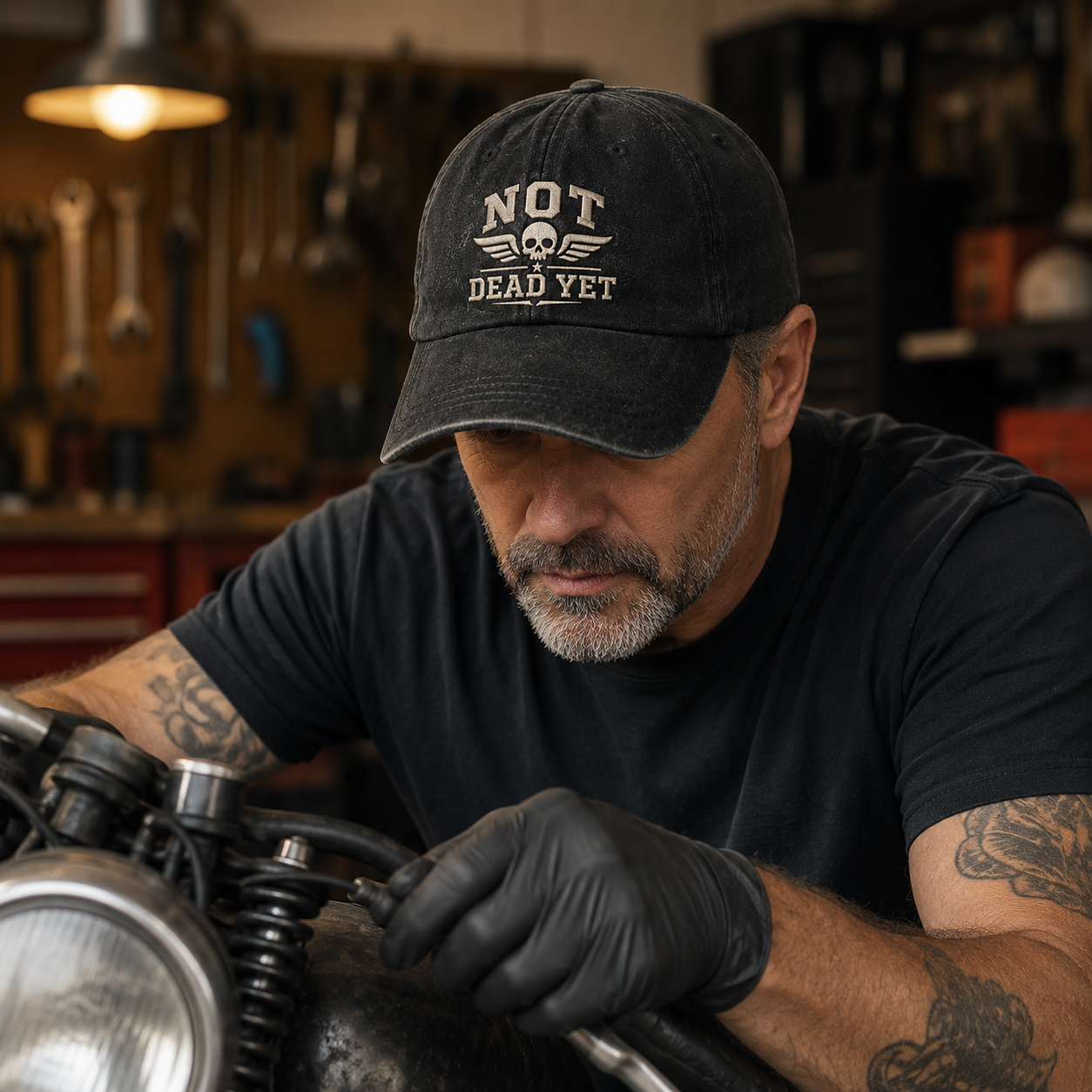 Not Dead Yet Embroidered Washed Cap - Washed Cap - lifestyle