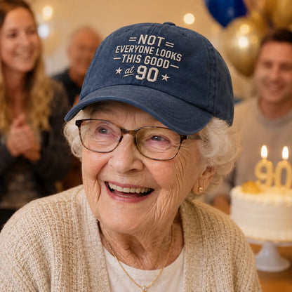 Not Everyone Looks This Good at 90 Aged Washed Cap - washed cap - side view