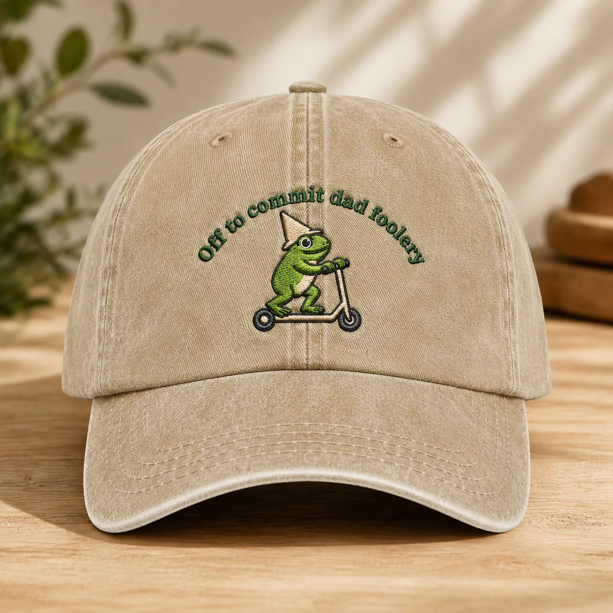Off to Commit Dad Foolery Washed Cap - washed cap - front view