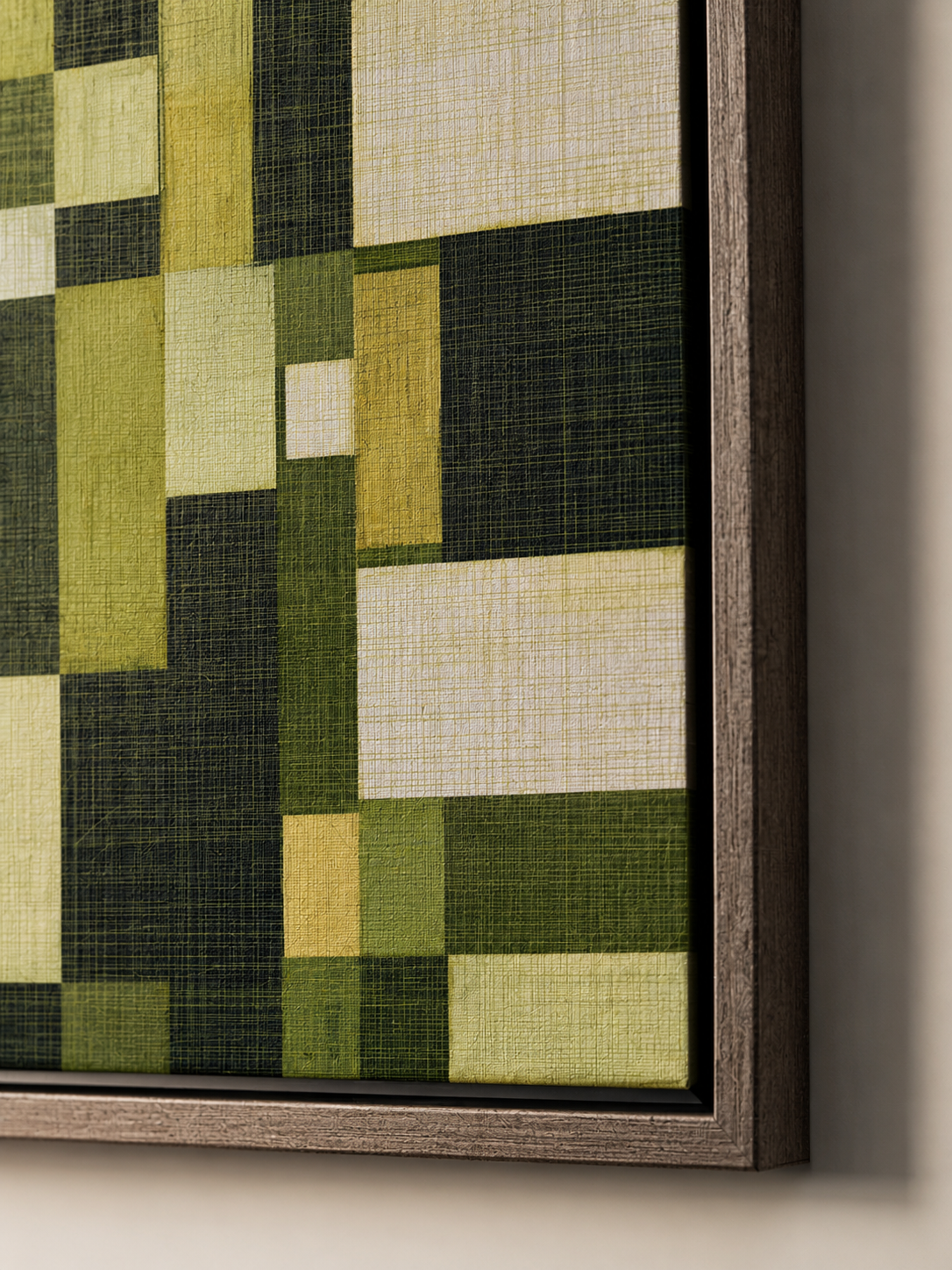 Verde Oliva Arte Mural - Wall Art Decor - lifestyle shot - olive geometric wall art, green abstract art print