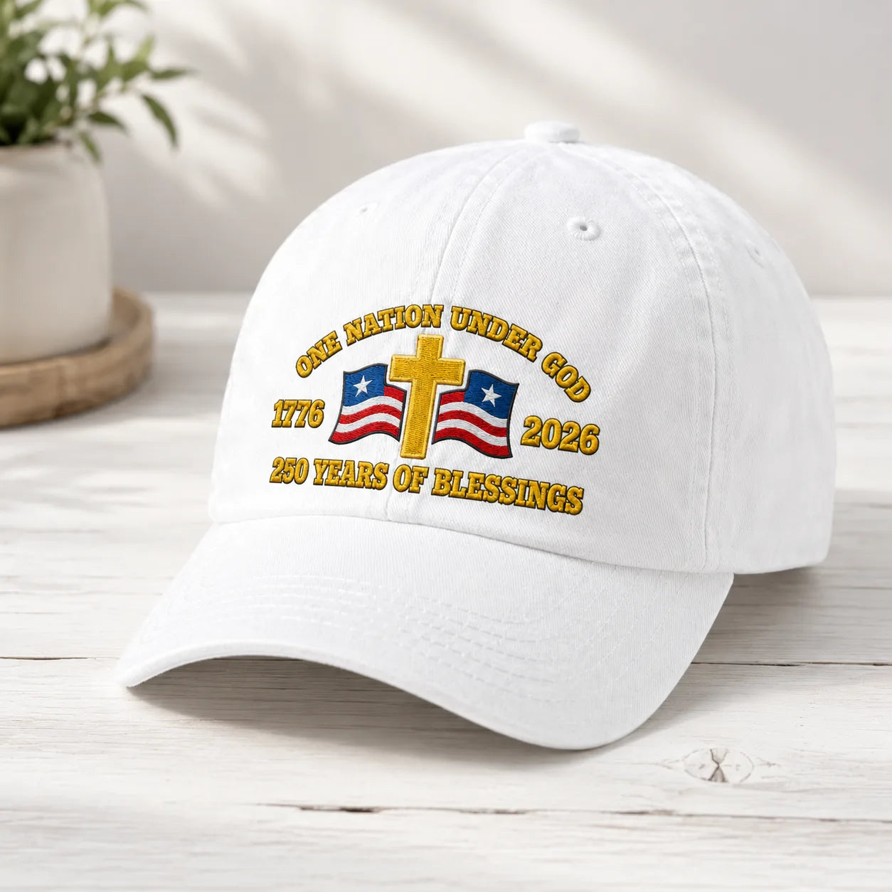 One Nation Under God Washed Cap - washed cap - detail
