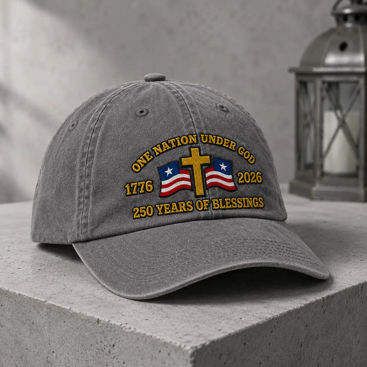 One Nation Under God Washed Cap - washed cap - in use
