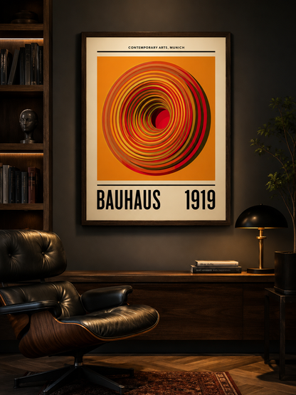 Orange Bauhaus Poster - Wall Art Decor - packaging - orange bauhaus poster, bauhaus wall art