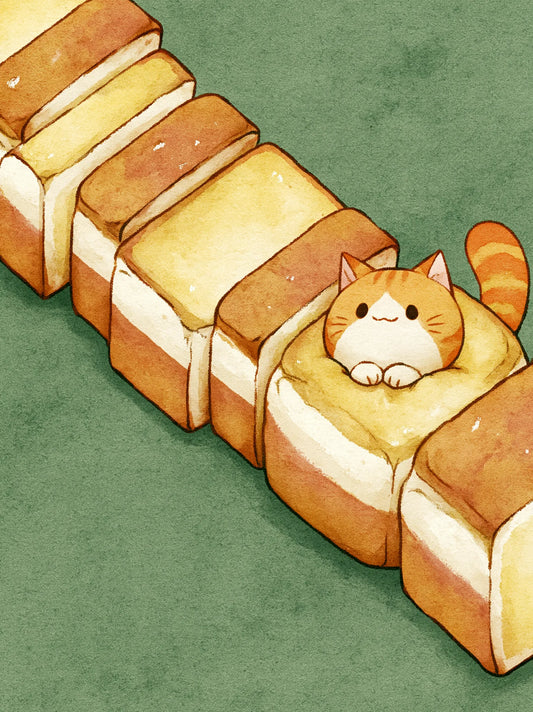 Orange Cat in Toast Wall Art Decor - Wall Art Decor - front view