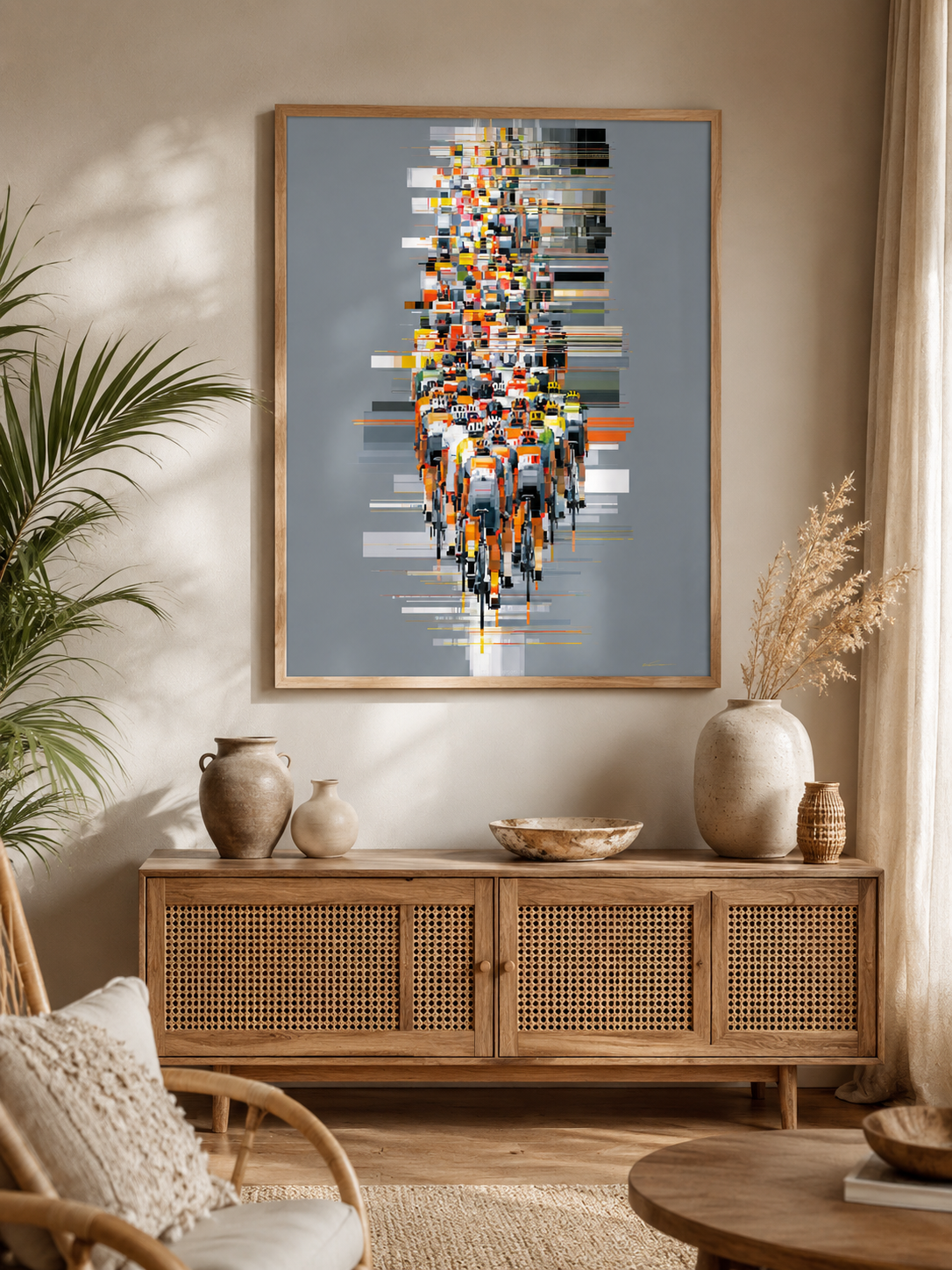 Orange Cycling Wall Art - Wall Art Decor - packaging - orange cycling wall art, cycling art print