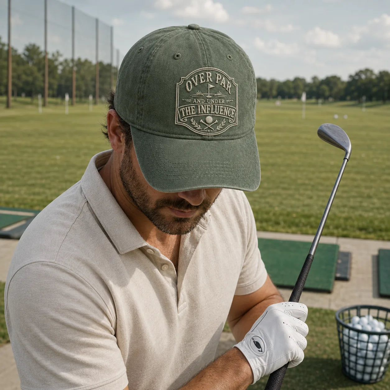 Over Par and Under the Influence Washed Cap - Washed Cap - detail