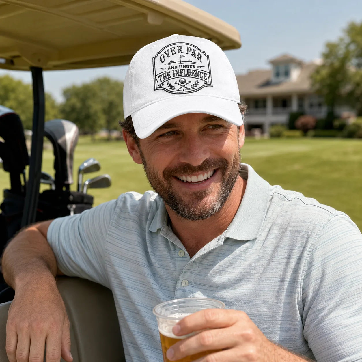 Over Par and Under the Influence Washed Cap - Washed Cap - lifestyle