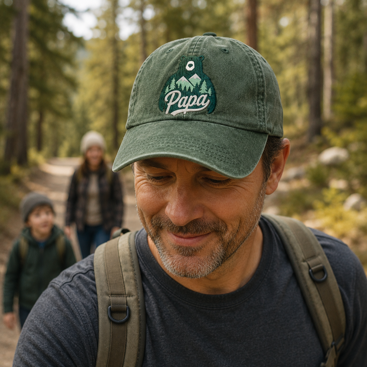 Papa Bear Washed Cap - Washed Cap - side view