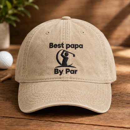 Papa By Par Golf Washed Cap - washed cap - side view