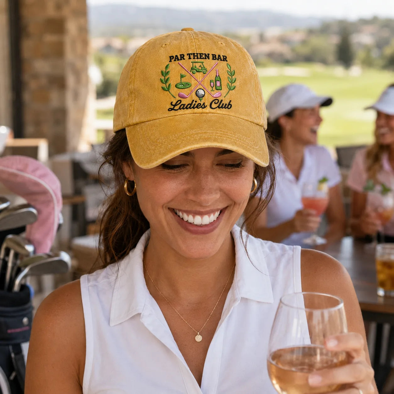 Par Then Bar Ladies Club Washed Cap - Washed Cap - alternate angle