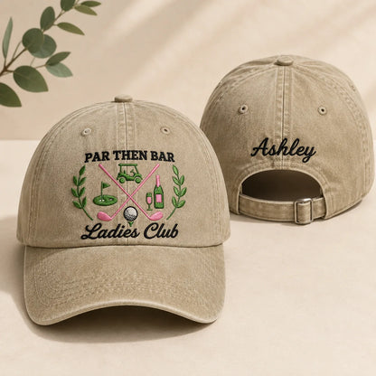 Par Then Bar Ladies Club Washed Cap - Washed Cap - side view