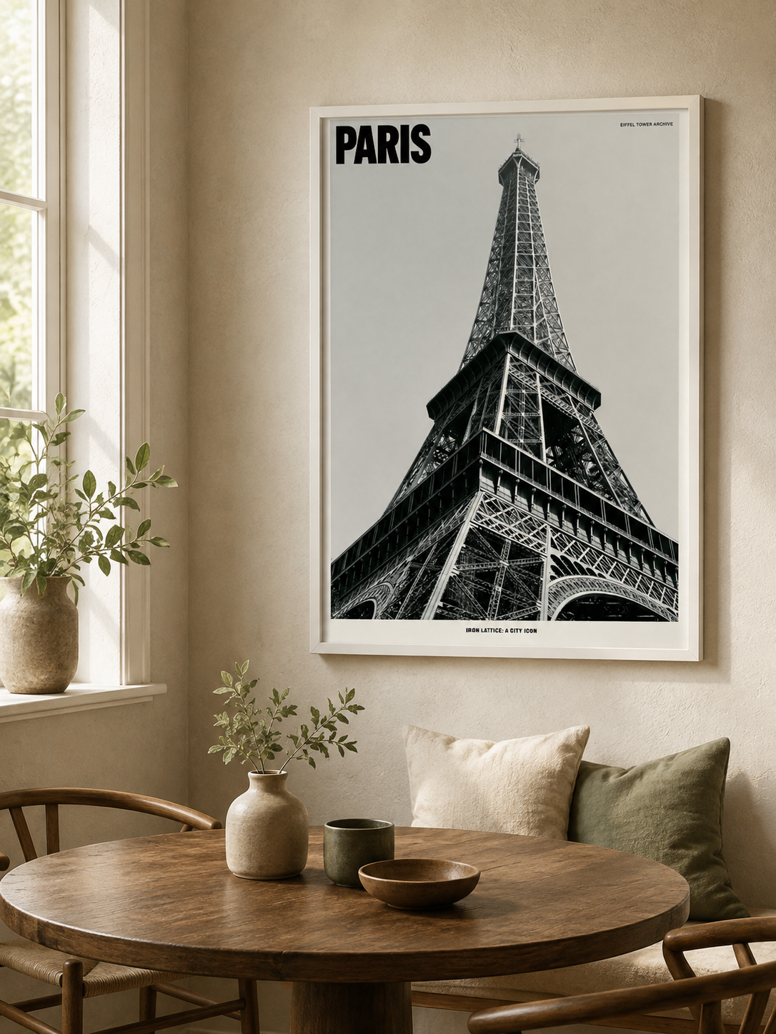 Paris Eiffel Tower Poster - Wall Art Decor - close-up - paris eiffel tower poster, paris travel wall art
