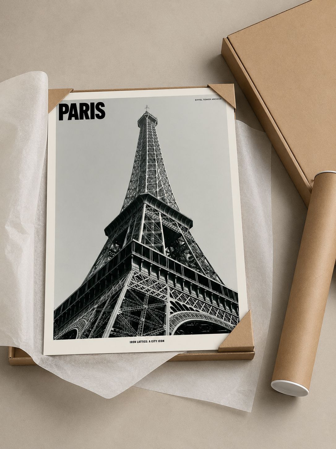Paris Eiffel Tower Poster - Wall Art Decor - detail view - paris eiffel tower poster, paris travel wall art