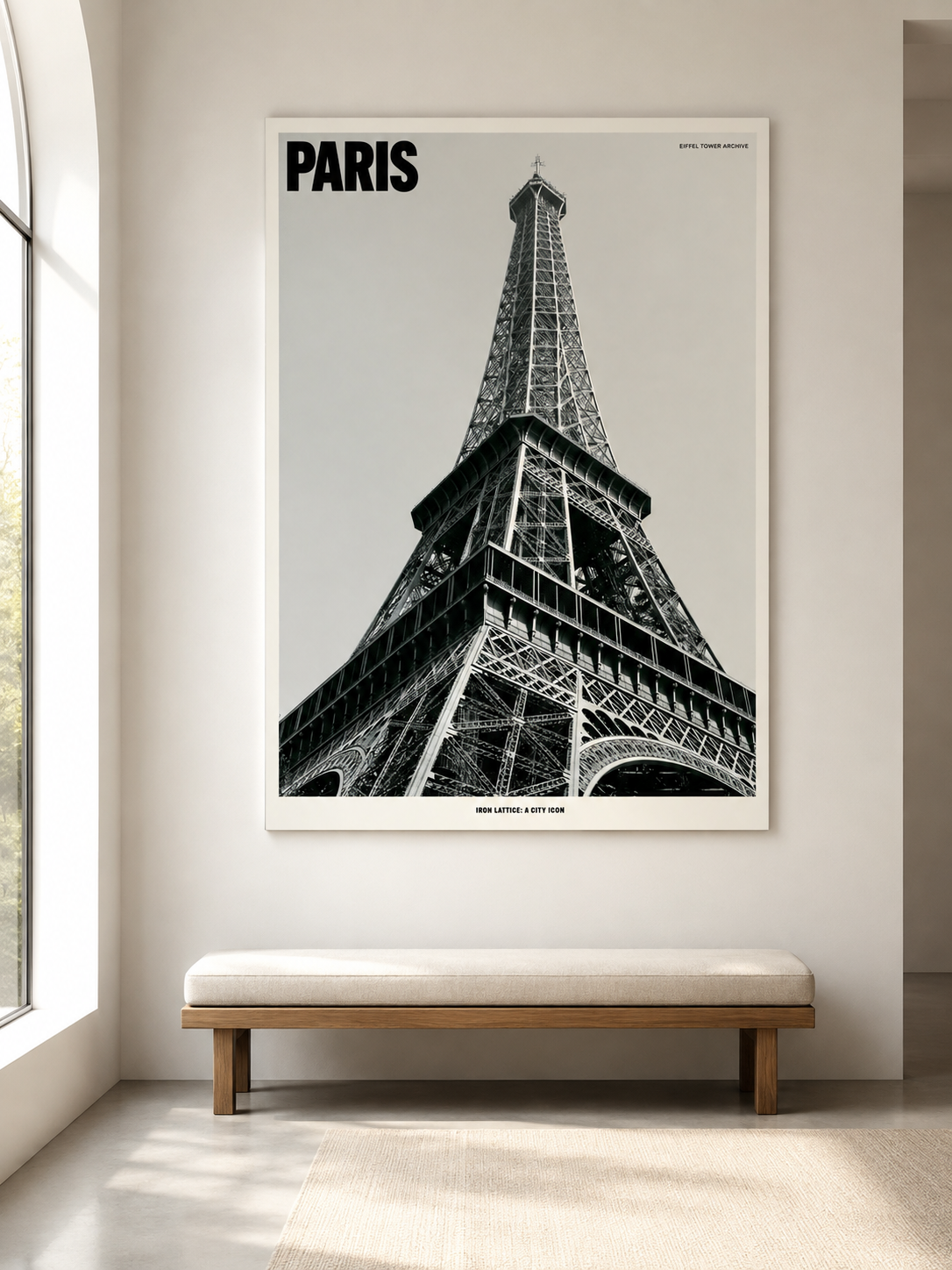 Paris Eiffel Tower Poster - Wall Art Decor - close-up - paris eiffel tower poster, paris travel wall art