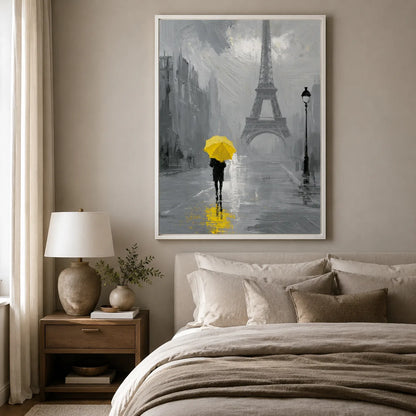 Paris Yellow Umbrella Wall Art Decor - Wall Art Decor - alternate angle