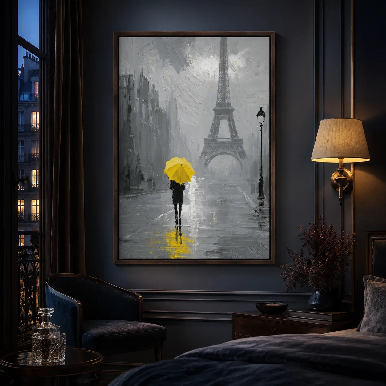 Paris Yellow Umbrella Wall Art Decor - Wall Art Decor - lifestyle