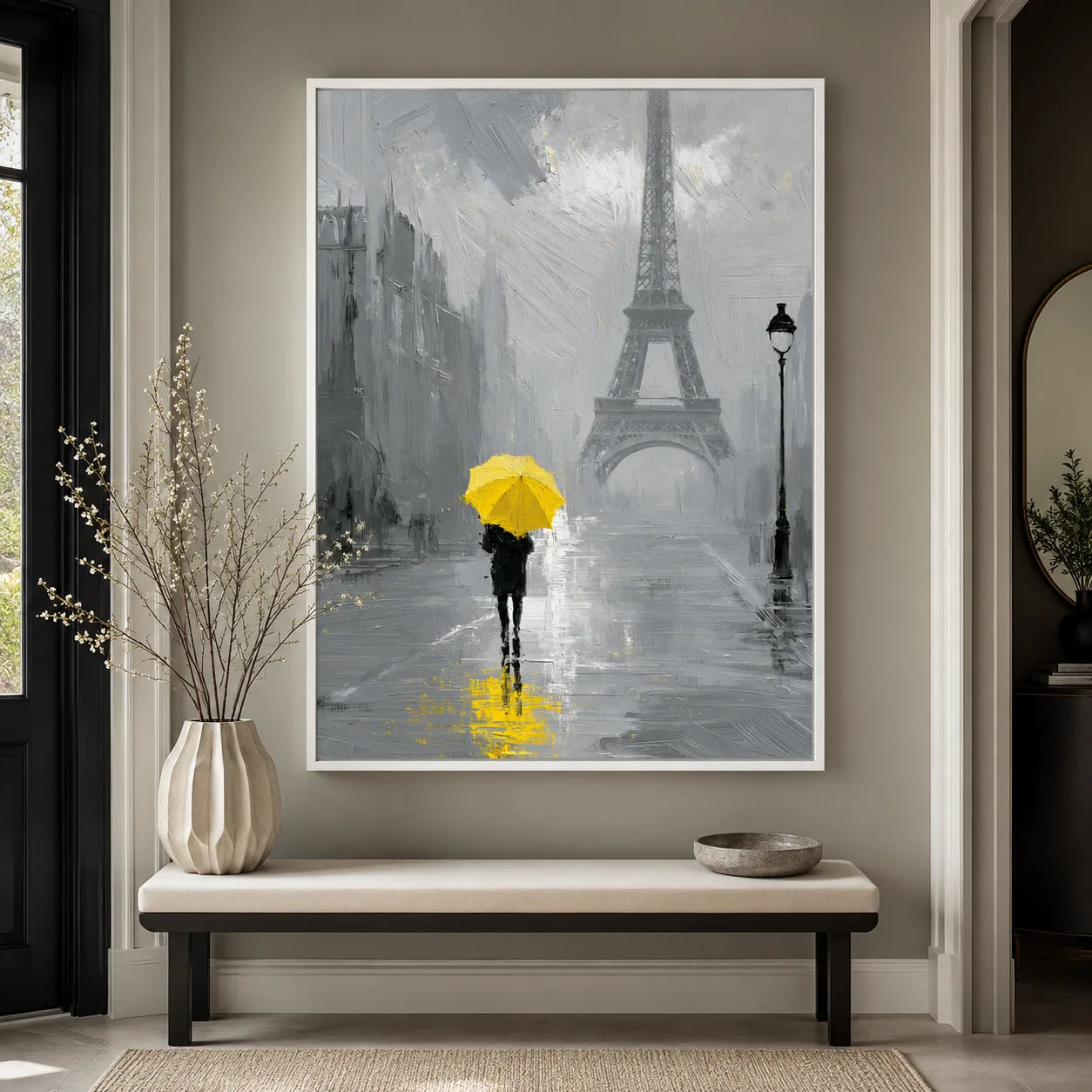 Paris Yellow Umbrella Wall Art Decor - Wall Art Decor - styled