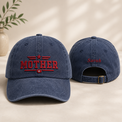 Patriotic Mother Washed Cap - Washed Cap - front view