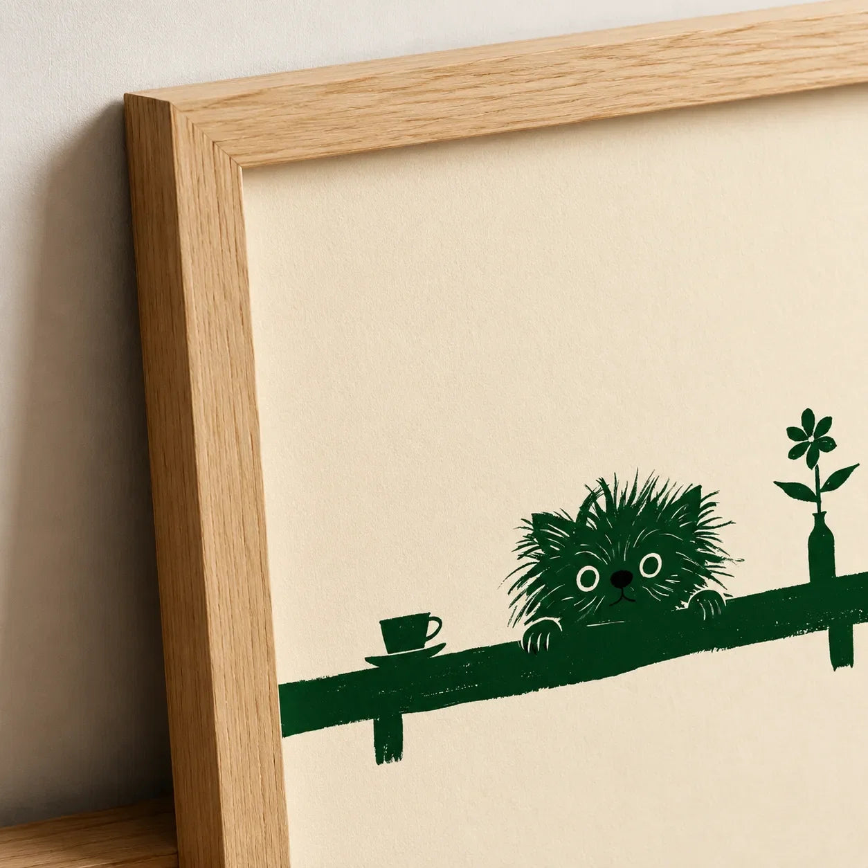 Peeking Green Cat Shelf Wall Art Decor - Wall Art Decor - packaging