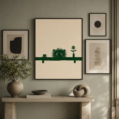 Peeking Green Cat Shelf Wall Art Decor - Wall Art Decor - view 11