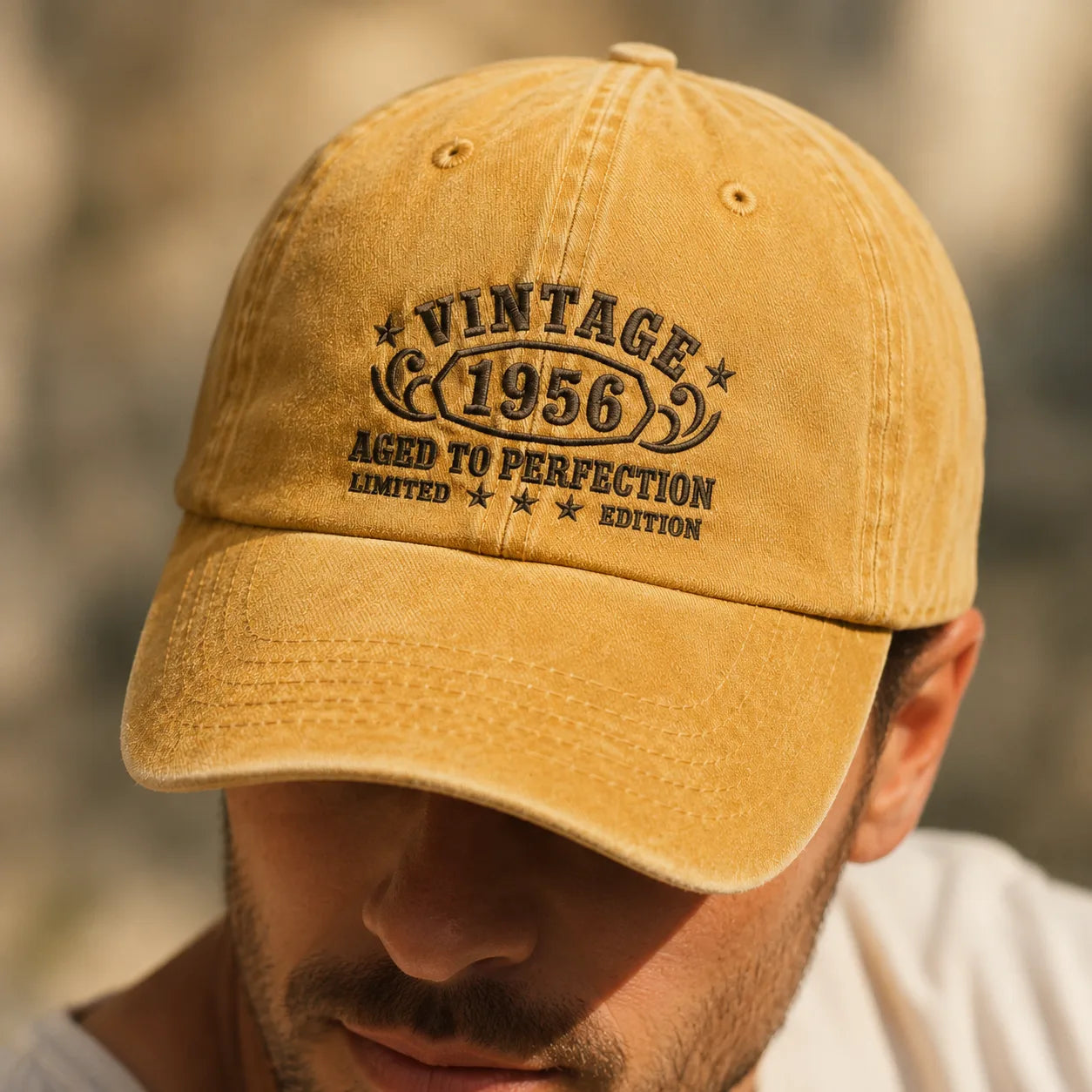 Personalized Vintage 1956 Aged To Perfection Washed Cap - washed cap - styled