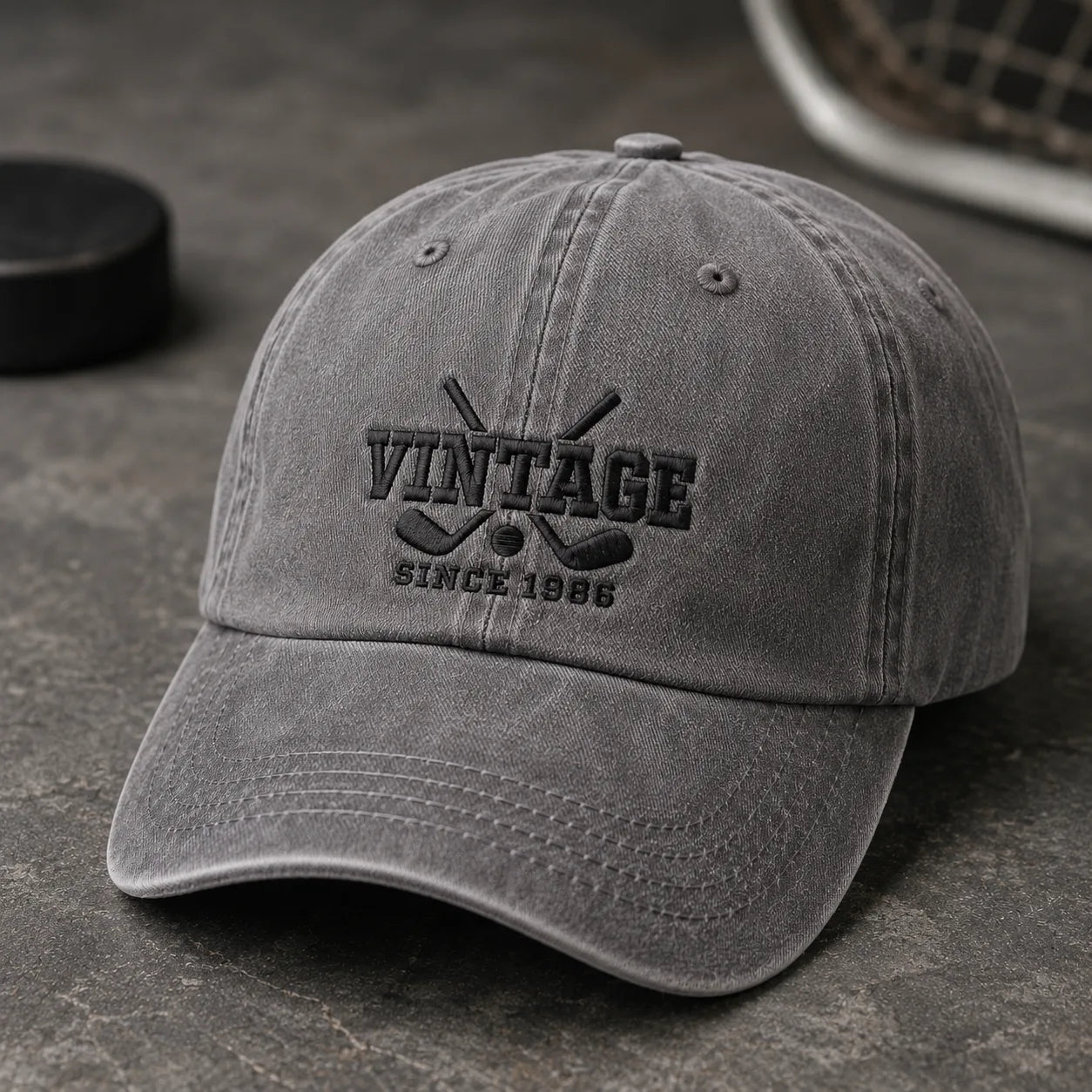 Personalized Vintage Since Custom Year Cap - washed cap - side view