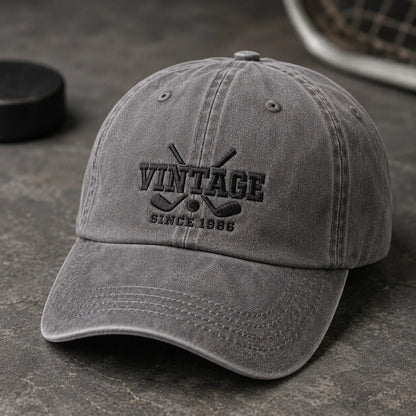 Personalized Vintage Since Custom Year Cap - washed cap - side view