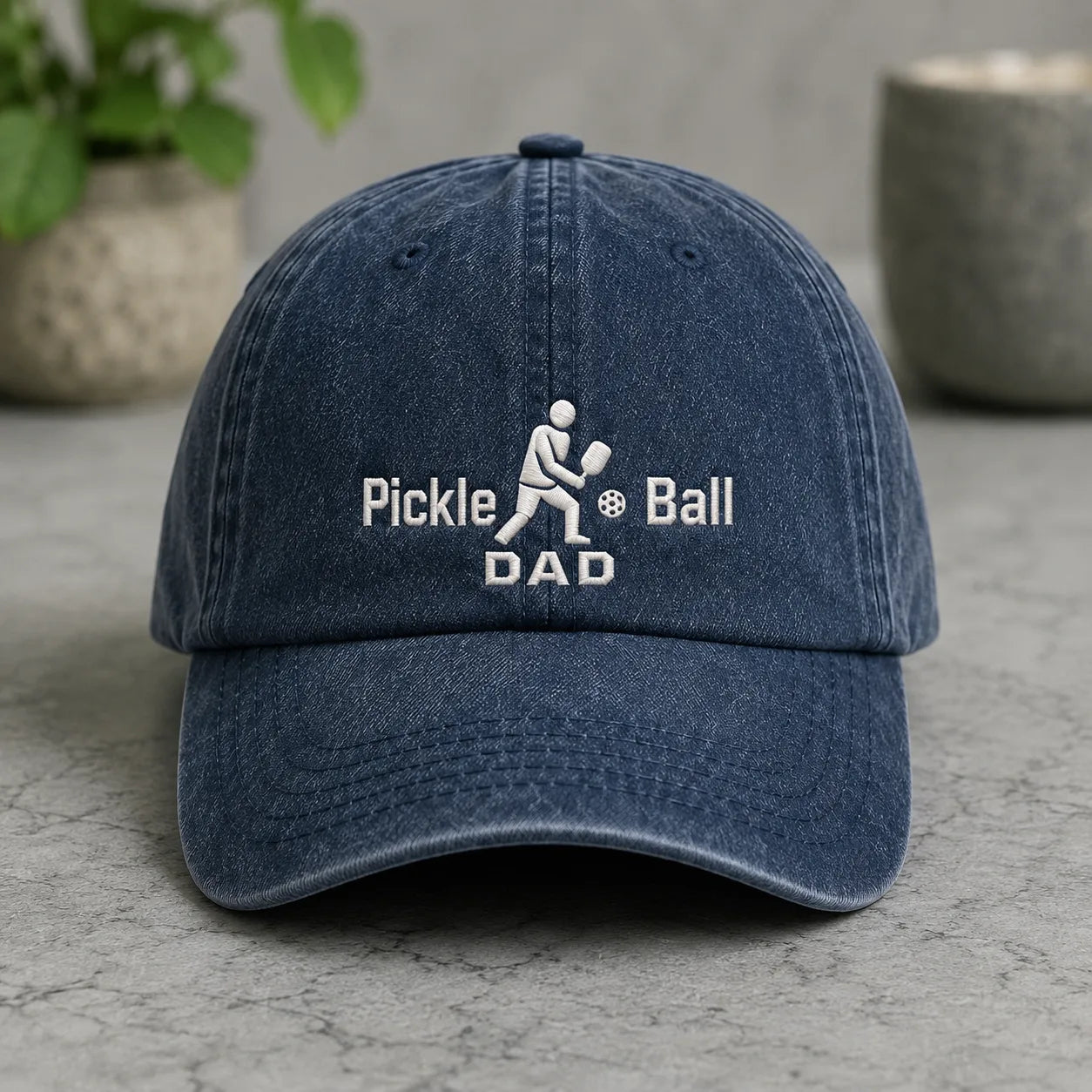 Pickle Ball Dad Washed Cap - washed cap - detail