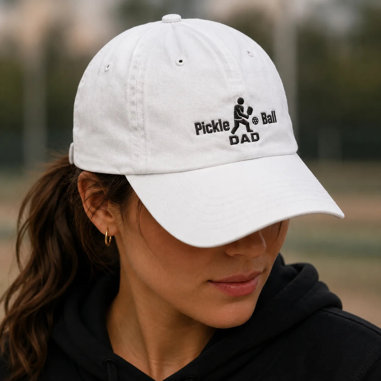 Pickle Ball Dad Washed Cap - washed cap - side view