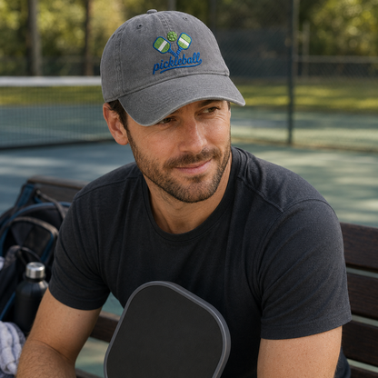 Pickleball Embroidered Washed Cap - Washed Cap - lifestyle