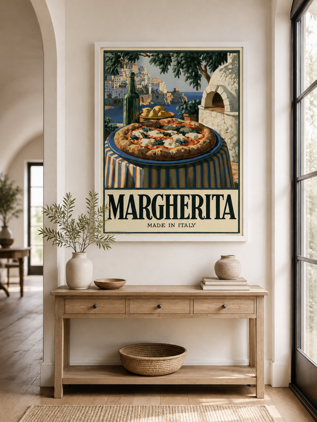 Margherita Pizza Küchenposter - Wall Art Decor - packaging - pizza kitchen wall art, italian food poster