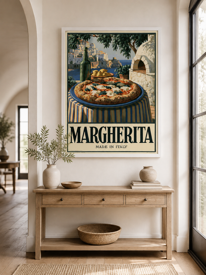 Margherita Pizza Küchenposter - Wall Art Decor - packaging - pizza kitchen wall art, italian food poster