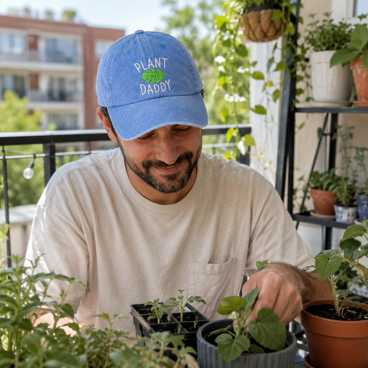 Plant Daddy Embroidered Washed Cap - Washed Cap - alternate angle