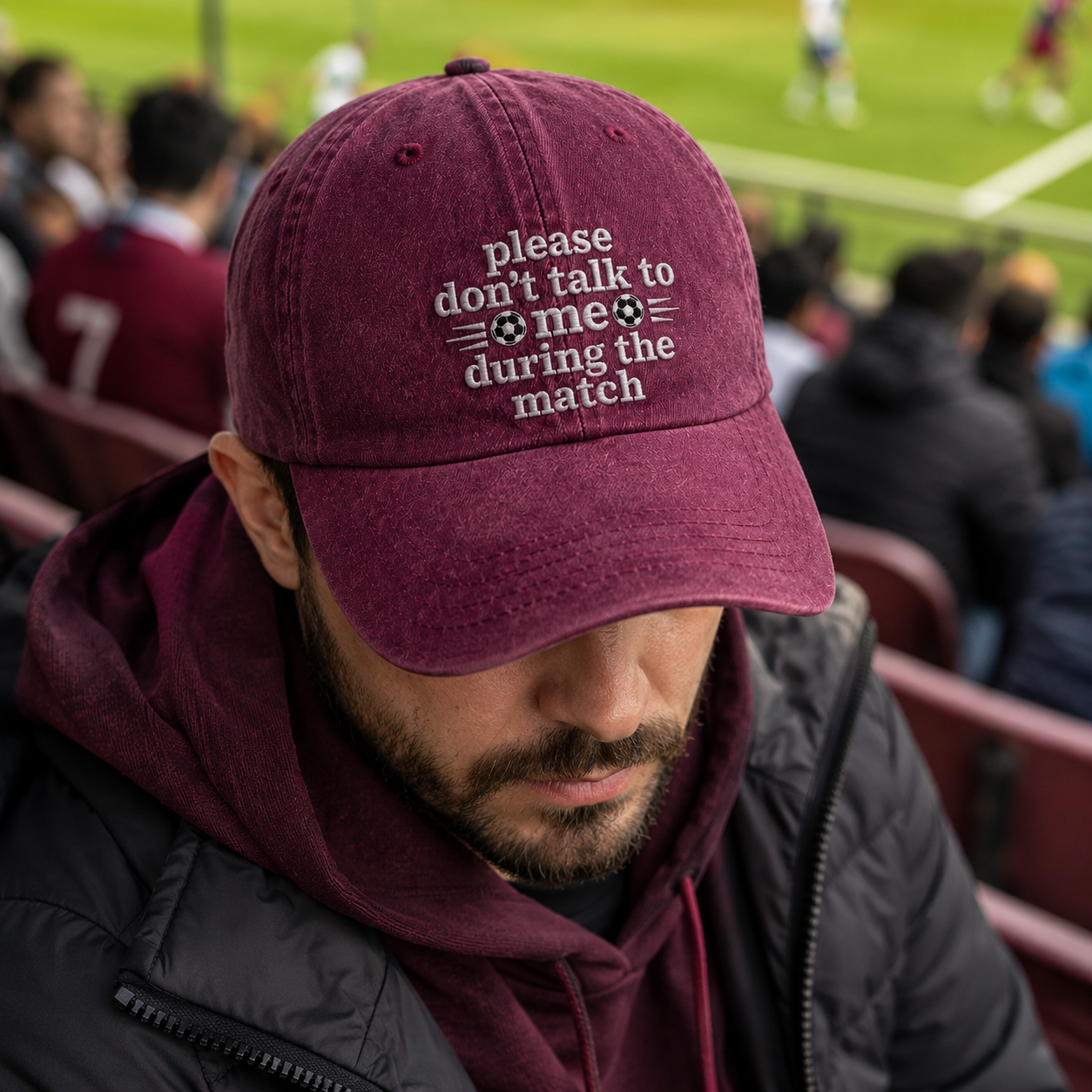 Please Dont Talk Embroidered Washed Cap - Washed Cap - lifestyle