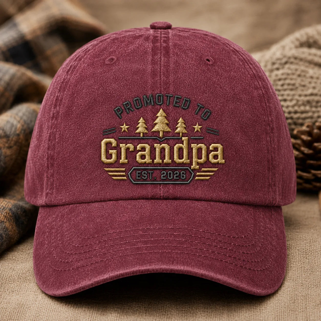 Promoted To Grandpa Washed Cap - washed cap - lifestyle