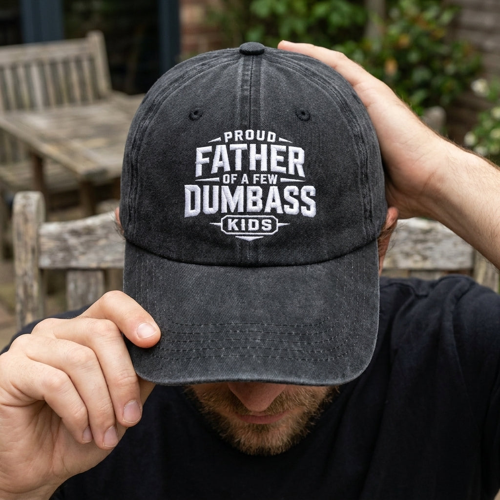 Proud Dumbass Father Washed Cap - Washed Cap