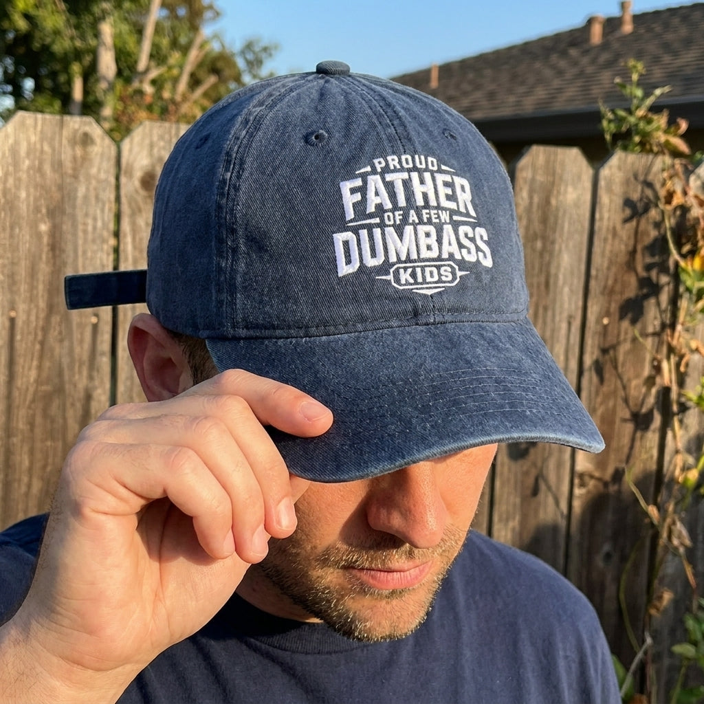Proud Dumbass Father Washed Cap - Washed Cap