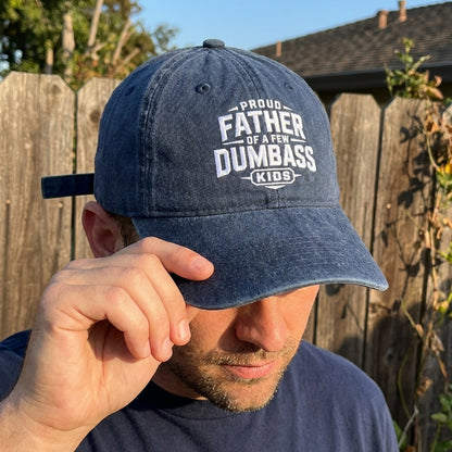 Proud Dumbass Father Washed Cap - Washed Cap
