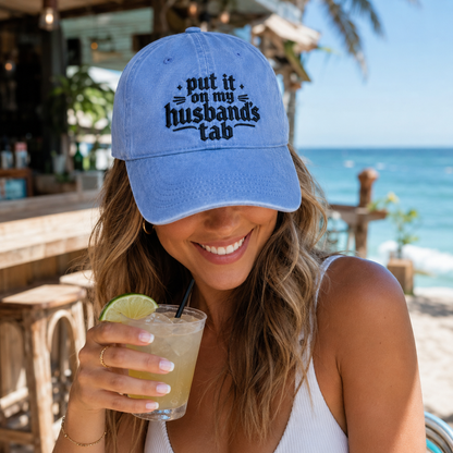 Put It On My Husband's Tab Washed Cap - Washed Cap - alternate angle